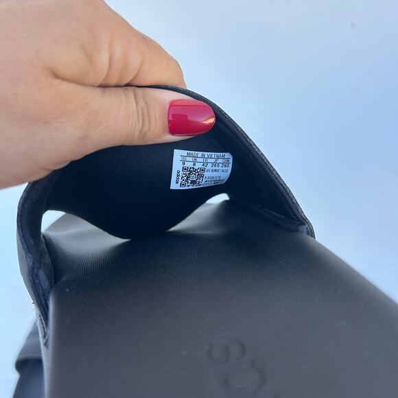 Adidas Adilette Platform Slides Sporty Black Blokette Size 9 Flats Sandals - Picture 5 of 8